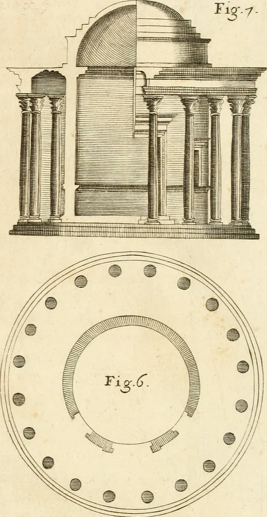 An illustration from Joannis Ciampini Romani, magistri brevium gratiae ... Opera, in tres tomos distributa : acesserunt eiusdem Ciampini opuscula quaedam selectiora : item appendix, seu notae, in quibus nonnulla post eius obitum innovata recensentur : ac demum auctoris vita, nunc primùm ipsius operibus addita, 1747, leaf 48