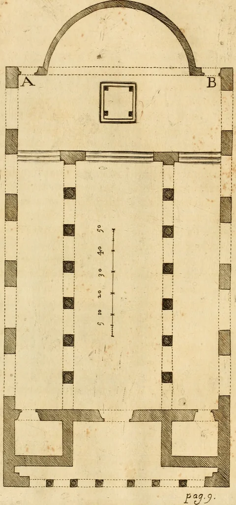 An illustration from Joannis Ciampini Romani, magistri brevium gratiae ... Opera, in tres tomos distributa : acesserunt eiusdem Ciampini opuscula quaedam selectiora : item appendix, seu notae, in quibus nonnulla post eius obitum innovata recensentur : ac demum auctoris vita, nunc primùm ipsius operibus addita, 1747, leaf 61