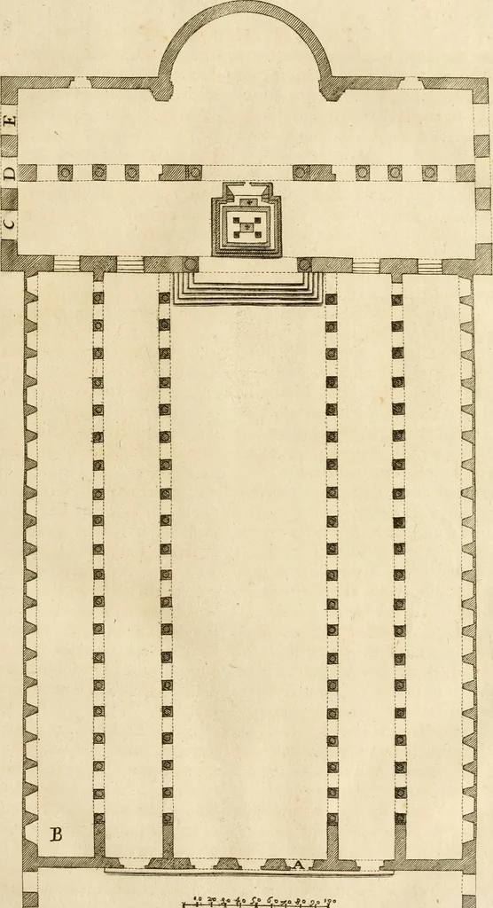 An illustration from Joannis Ciampini Romani, magistri brevium gratiae ... Opera, in tres tomos distributa : acesserunt eiusdem Ciampini opuscula quaedam selectiora : item appendix, seu notae, in quibus nonnulla post eius obitum innovata recensentur : ac demum auctoris vita, nunc primùm ipsius operibus addita, 1747, leaf 64