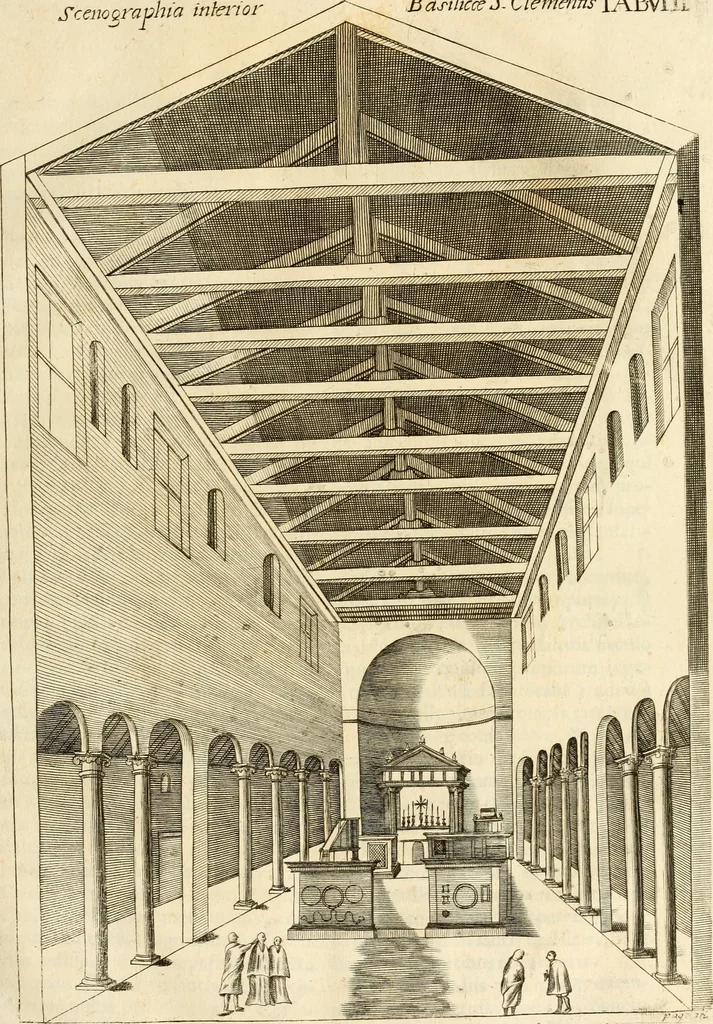 An illustration from Joannis Ciampini Romani, magistri brevium gratiae ... Opera, in tres tomos distributa : acesserunt eiusdem Ciampini opuscula quaedam selectiora : item appendix, seu notae, in quibus nonnulla post eius obitum innovata recensentur : ac demum auctoris vita, nunc primùm ipsius operibus addita, 1747, leaf 74