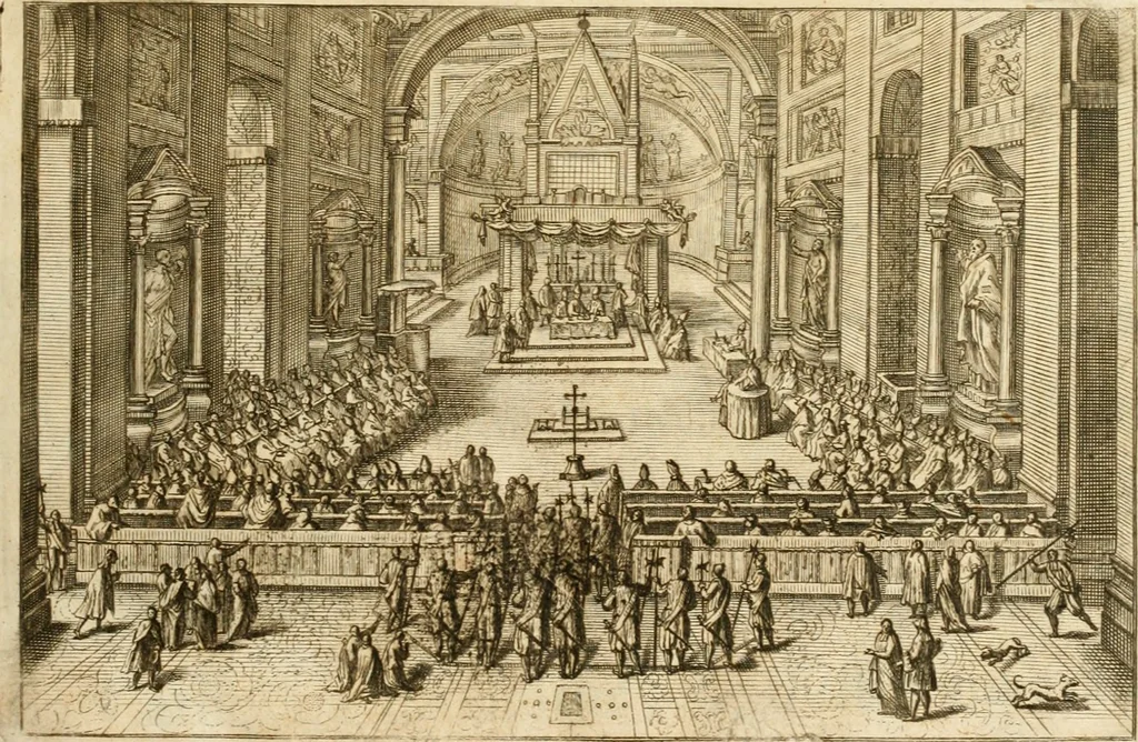 An illustration from Joannis Ciampini Romani, magistri brevium gratiae ... Opera, in tres tomos distributa : acesserunt eiusdem Ciampini opuscula quaedam selectiora : item appendix, seu notae, in quibus nonnulla post eius obitum innovata recensentur : ac demum auctoris vita, nunc primùm ipsius operibus addita, 1747, leaf 8