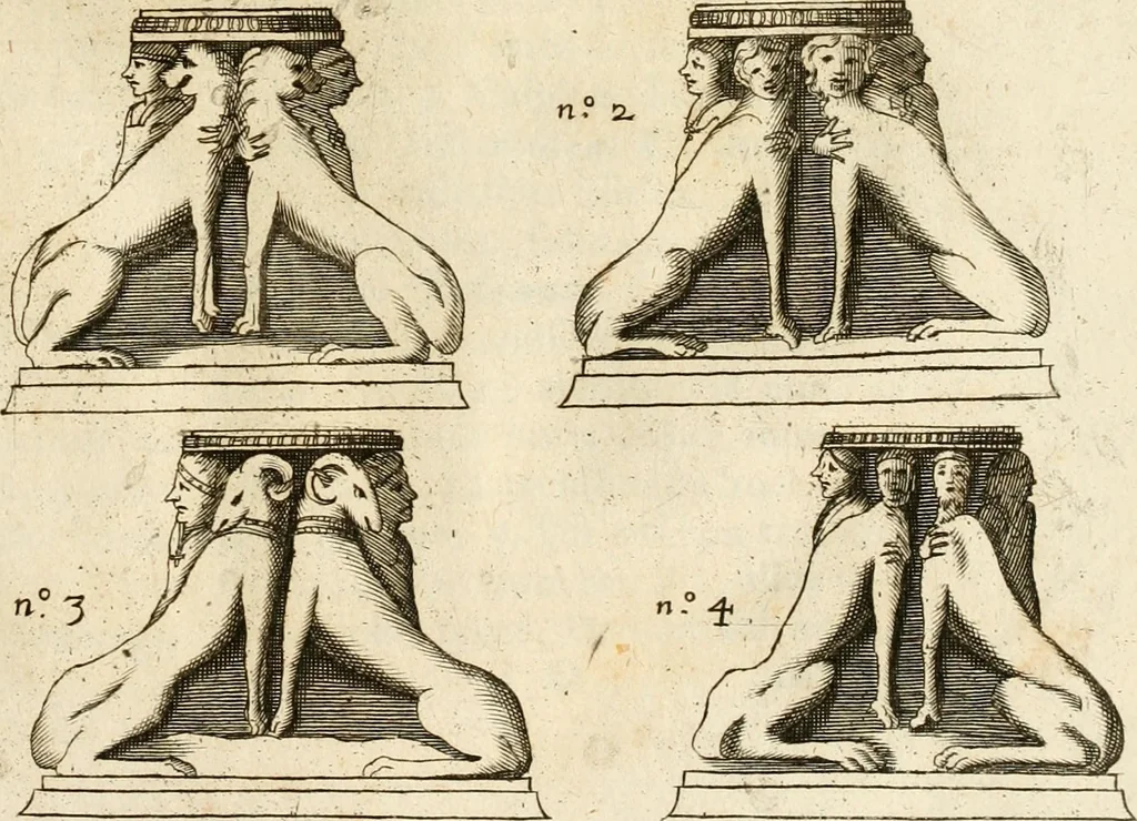 An illustration from Joannis Ciampini Romani, magistri brevium gratiae ... Opera, in tres tomos distributa : acesserunt eiusdem Ciampini opuscula quaedam selectiora : item appendix, seu notae, in quibus nonnulla post eius obitum innovata recensentur : ac demum auctoris vita, nunc primùm ipsius operibus addita, 1747, leaf 94