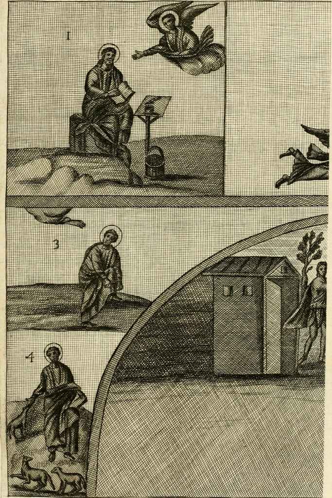An illustration from Joannis Ciampini Romani, magistri brevium gratiae ... Opera, in tres tomos distributa : acesserunt eiusdem Ciampini opuscula quaedam selectiora : item appendix, seu notae, in quibus nonnulla post eius obitum innovata recensentur : ac demum auctoris vita, nunc primùm ipsius operibus addita, 1747, leaf 132