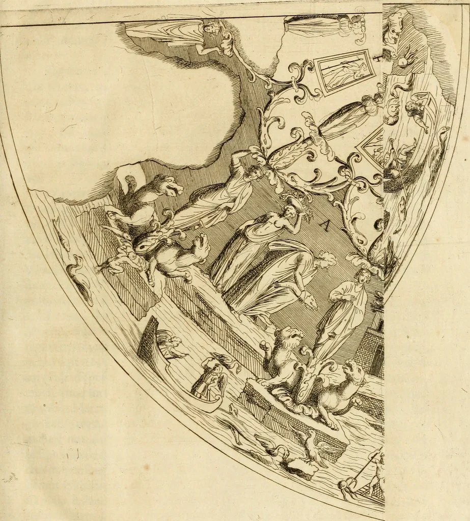 An illustration from Joannis Ciampini Romani, magistri brevium gratiae ... Opera, in tres tomos distributa : acesserunt eiusdem Ciampini opuscula quaedam selectiora : item appendix, seu notae, in quibus nonnulla post eius obitum innovata recensentur : ac demum auctoris vita, nunc primùm ipsius operibus addita, 1747, leaf 24