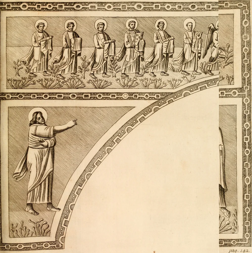 An illustration from Joannis Ciampini Romani, magistri brevium gratiae ... Opera, in tres tomos distributa : acesserunt eiusdem Ciampini opuscula quaedam selectiora : item appendix, seu notae, in quibus nonnulla post eius obitum innovata recensentur : ac demum auctoris vita, nunc primùm ipsius operibus addita, 1747, leaf 248
