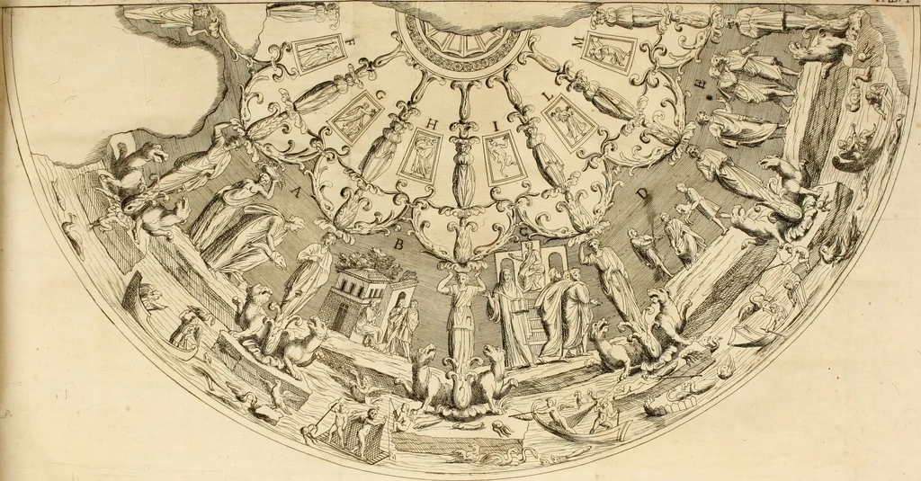 An illustration from Joannis Ciampini Romani, magistri brevium gratiae ... Opera, in tres tomos distributa : acesserunt eiusdem Ciampini opuscula quaedam selectiora : item appendix, seu notae, in quibus nonnulla post eius obitum innovata recensentur : ac demum auctoris vita, nunc primùm ipsius operibus addita, 1747, leaf 25