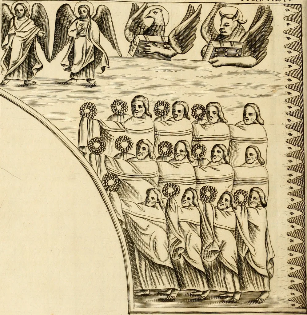 An illustration from Joannis Ciampini Romani, magistri brevium gratiae ... Opera, in tres tomos distributa : acesserunt eiusdem Ciampini opuscula quaedam selectiora : item appendix, seu notae, in quibus nonnulla post eius obitum innovata recensentur : ac demum auctoris vita, nunc primùm ipsius operibus addita, 1747, leaf 257
