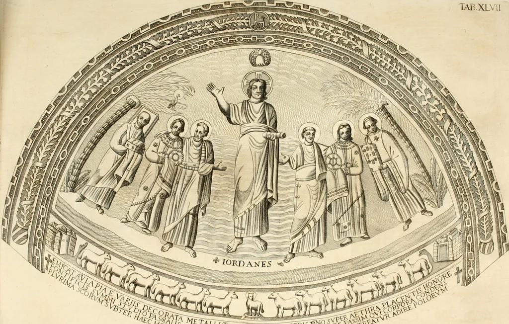 An illustration from Joannis Ciampini Romani, magistri brevium gratiae ... Opera, in tres tomos distributa : acesserunt eiusdem Ciampini opuscula quaedam selectiora : item appendix, seu notae, in quibus nonnulla post eius obitum innovata recensentur : ac demum auctoris vita, nunc primùm ipsius operibus addita, 1747, leaf 261