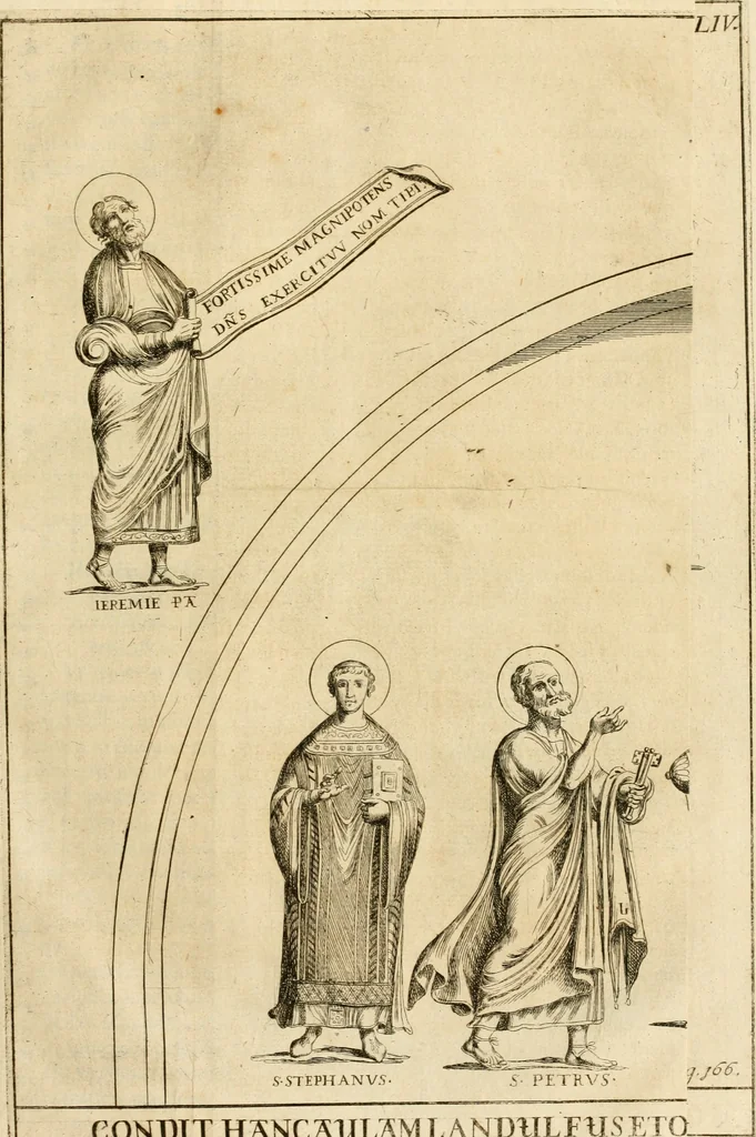 An illustration from Joannis Ciampini Romani, magistri brevium gratiae ... Opera, in tres tomos distributa : acesserunt eiusdem Ciampini opuscula quaedam selectiora : item appendix, seu notae, in quibus nonnulla post eius obitum innovata recensentur : ac demum auctoris vita, nunc primùm ipsius operibus addita, 1747, leaf 292