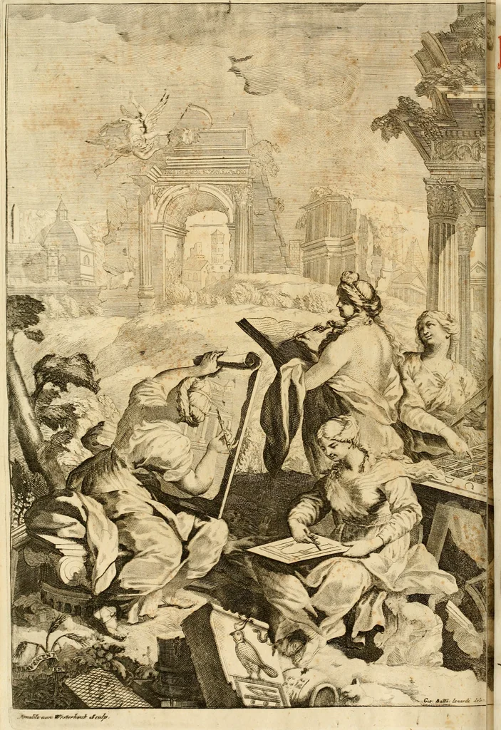 An illustration from Joannis Ciampini Romani, magistri brevium gratiae ... Opera, in tres tomos distributa : acesserunt eiusdem Ciampini opuscula quaedam selectiora : item appendix, seu notae, in quibus nonnulla post eius obitum innovata recensentur : ac demum auctoris vita, nunc primùm ipsius operibus addita, 1747, leaf 335