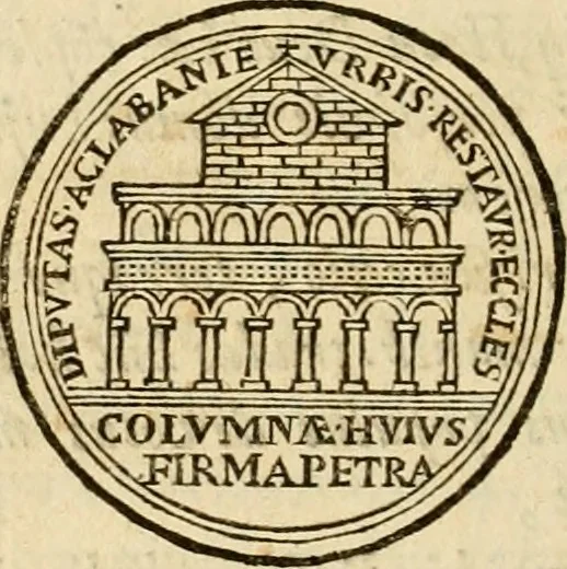An illustration from Joannis Ciampini Romani, magistri brevium gratiae ... Opera, in tres tomos distributa : acesserunt eiusdem Ciampini opuscula quaedam selectiora : item appendix, seu notae, in quibus nonnulla post eius obitum innovata recensentur : ac demum auctoris vita, nunc primùm ipsius operibus addita, 1747, leaf 359