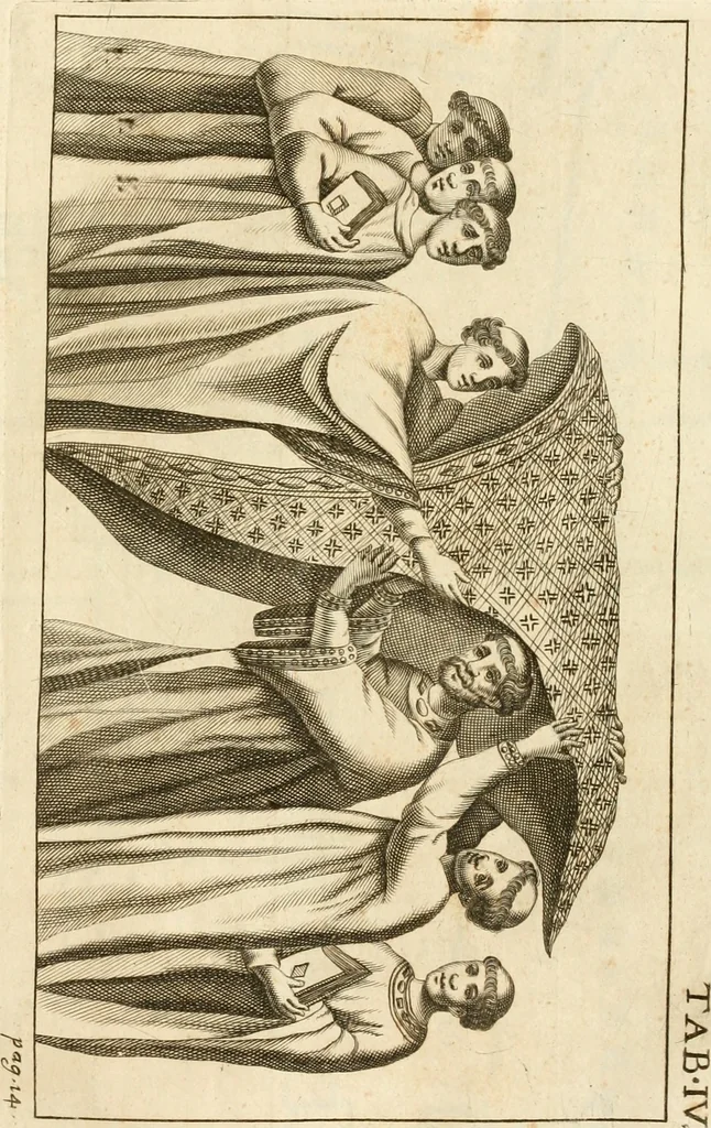 An illustration from Joannis Ciampini Romani, magistri brevium gratiae ... Opera, in tres tomos distributa : acesserunt eiusdem Ciampini opuscula quaedam selectiora : item appendix, seu notae, in quibus nonnulla post eius obitum innovata recensentur : ac demum auctoris vita, nunc primùm ipsius operibus addita, 1747, leaf 368