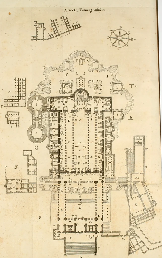 An illustration from Joannis Ciampini Romani, magistri brevium gratiae ... Opera, in tres tomos distributa : acesserunt eiusdem Ciampini opuscula quaedam selectiora : item appendix, seu notae, in quibus nonnulla post eius obitum innovata recensentur : ac demum auctoris vita, nunc primùm ipsius operibus addita, 1747, leaf 392