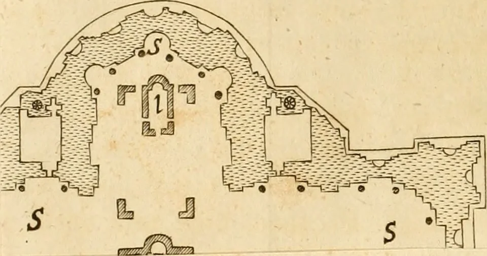 An illustration from Joannis Ciampini Romani, magistri brevium gratiae ... Opera, in tres tomos distributa : acesserunt eiusdem Ciampini opuscula quaedam selectiora : item appendix, seu notae, in quibus nonnulla post eius obitum innovata recensentur : ac demum auctoris vita, nunc primùm ipsius operibus addita, 1747, leaf 393
