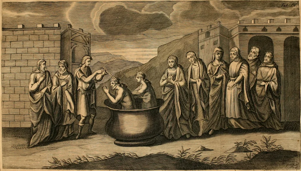 An illustration from Joannis Ciampini Romani, magistri brevium gratiae ... Opera, in tres tomos distributa : acesserunt eiusdem Ciampini opuscula quaedam selectiora : item appendix, seu notae, in quibus nonnulla post eius obitum innovata recensentur : ac demum auctoris vita, nunc primùm ipsius operibus addita, 1747, leaf 47