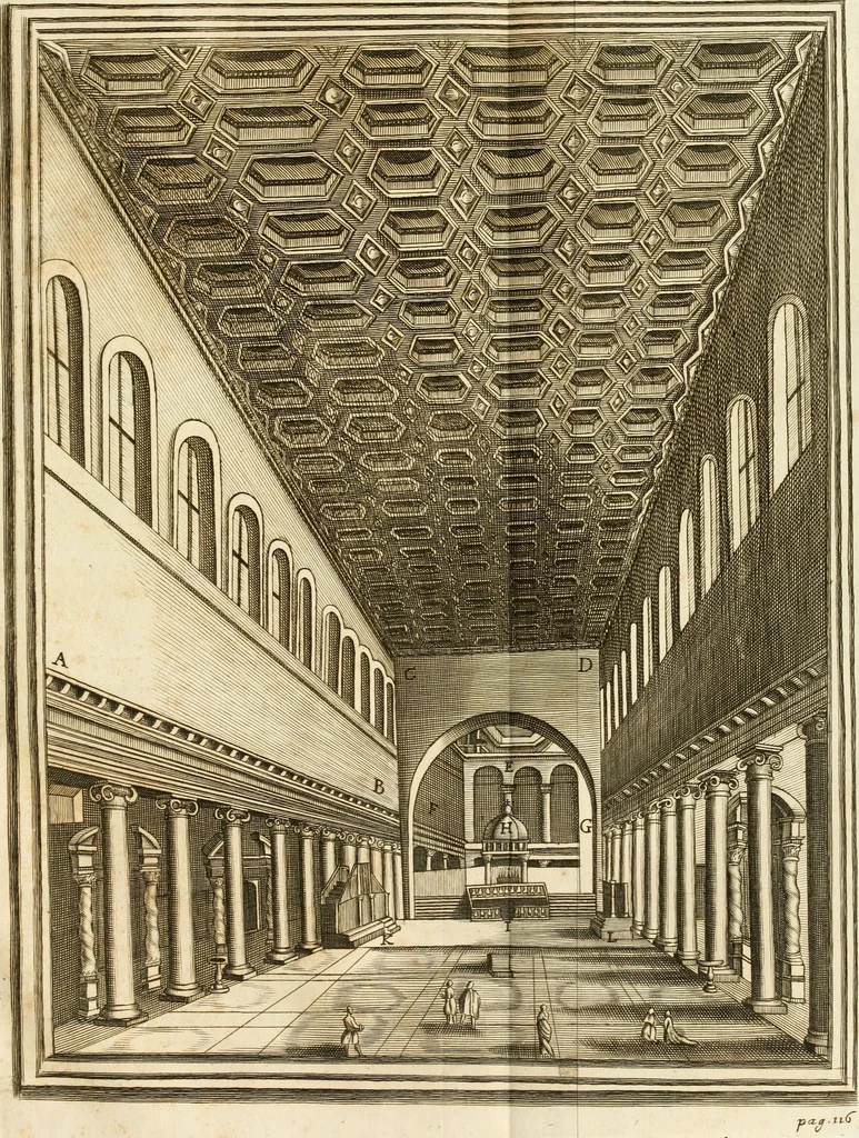An illustration from Joannis Ciampini Romani, magistri brevium gratiae ... Opera, in tres tomos distributa : acesserunt eiusdem Ciampini opuscula quaedam selectiora : item appendix, seu notae, in quibus nonnulla post eius obitum innovata recensentur : ac demum auctoris vita, nunc primùm ipsius operibus addita, 1747, leaf 516