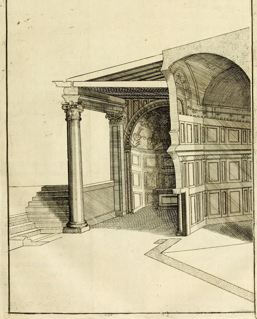 An illustration from Joannis Ciampini Romani, magistri brevium gratiae ... Opera, in tres tomos distributa : acesserunt eiusdem Ciampini opuscula quaedam selectiora : item appendix, seu notae, in quibus nonnulla post eius obitum innovata recensentur : ac demum auctoris vita, nunc primùm ipsius operibus addita, 1747, leaf 60