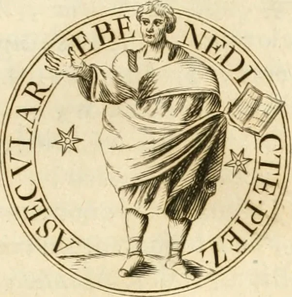 An illustration from Joannis Ciampini Romani, magistri brevium gratiae ... Opera, in tres tomos distributa : acesserunt eiusdem Ciampini opuscula quaedam selectiora : item appendix, seu notae, in quibus nonnulla post eius obitum innovata recensentur : ac demum auctoris vita, nunc primùm ipsius operibus addita, 1747, leaf 652