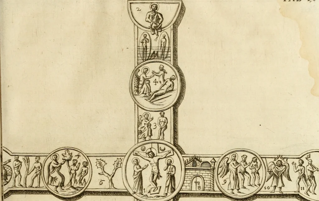 An illustration from Joannis Ciampini Romani, magistri brevium gratiae ... Opera, in tres tomos distributa : acesserunt eiusdem Ciampini opuscula quaedam selectiora : item appendix, seu notae, in quibus nonnulla post eius obitum innovata recensentur : ac demum auctoris vita, nunc primùm ipsius operibus addita, 1747, leaf 88