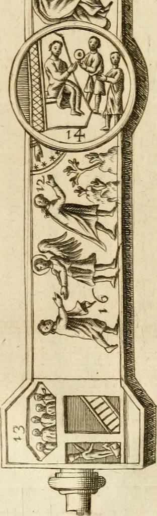 An illustration from Joannis Ciampini Romani, magistri brevium gratiae ... Opera, in tres tomos distributa : acesserunt eiusdem Ciampini opuscula quaedam selectiora : item appendix, seu notae, in quibus nonnulla post eius obitum innovata recensentur : ac demum auctoris vita, nunc primùm ipsius operibus addita, 1747, leaf 88