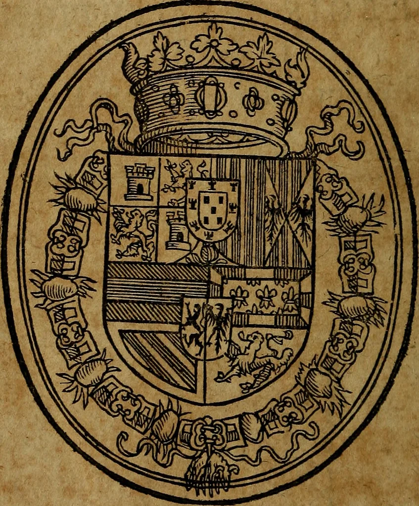 An illustration from Joannis Marianae Hispani, e Societate Jesu, De rege et regis institutione libri III : ad Philippum III Hispaniae regem catholicum. Eiusdem De ponderibus & mensuris liber, 1611, leaf 7