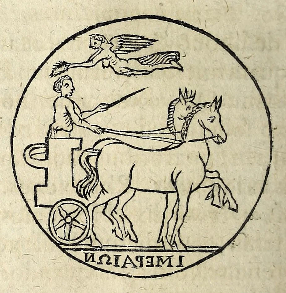 An illustration from Joannis Schefferi Argentoratensis De re vehiculari veterum libri duo. Accedit Pyrrhi Ligorii V.C. De vehiculis fragmentum : nunquam ante publicatum, ex bibliotheca Sereniss. Reg. Christinae, cum ejusdem I. Schefferi Arg. annotationibus, 1671, leaf 450