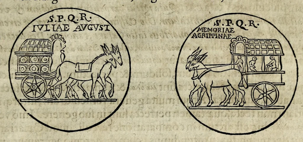 An illustration from Joannis Schefferi Argentoratensis De re vehiculari veterum libri duo. Accedit Pyrrhi Ligorii V.C. De vehiculis fragmentum : nunquam ante publicatum, ex bibliotheca Sereniss. Reg. Christinae, cum ejusdem I. Schefferi Arg. annotationibus, 1671, leaf 517