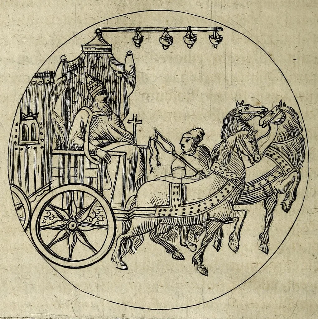 An illustration from Joannis Schefferi Argentoratensis De re vehiculari veterum libri duo. Accedit Pyrrhi Ligorii V.C. De vehiculis fragmentum : nunquam ante publicatum, ex bibliotheca Sereniss. Reg. Christinae, cum ejusdem I. Schefferi Arg. annotationibus, 1671, leaf 532