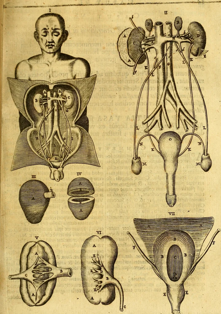 An illustration from Joannis Veslingii, equitus, professoris quondam Patavini, & c., Syntagma anatomicum, commentario atque appendice ex veterum, recentiorum, propriisque, observationibus, 1666, leaf 114