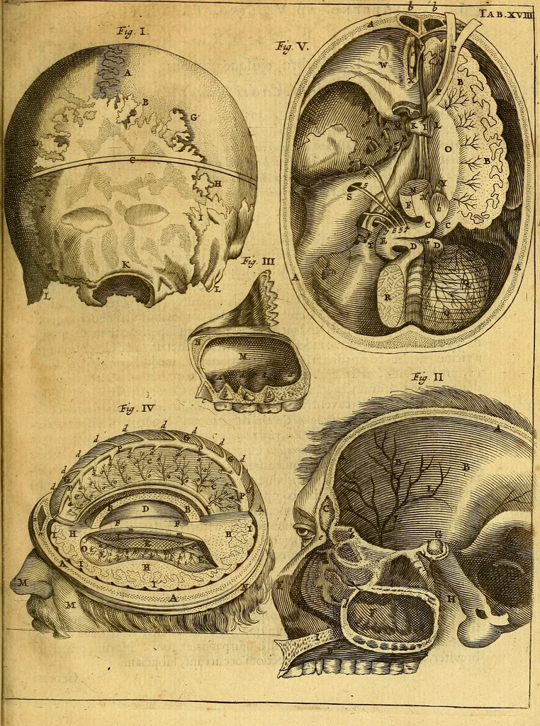 An illustration from Joannis Veslingii, equitus, professoris quondam Patavini, & c., Syntagma anatomicum, commentario atque appendice ex veterum, recentiorum, propriisque, observationibus, 1666, leaf 526