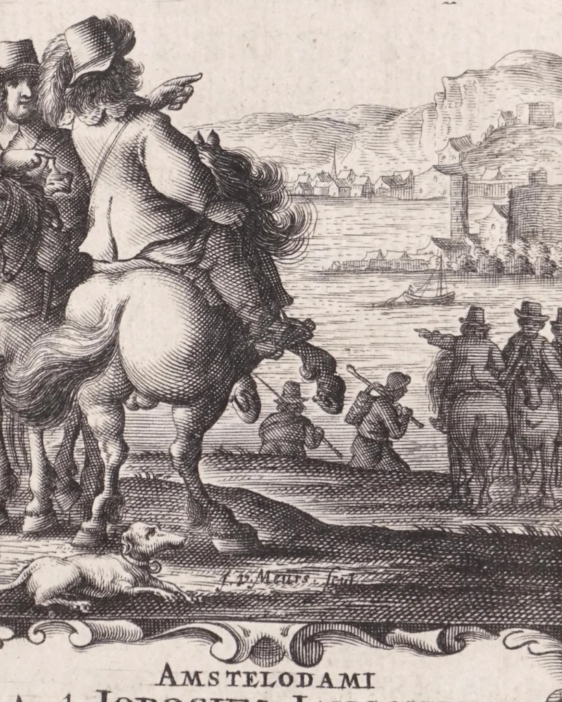 An illustration from Jodoci Sinceri Itinerarium Galliae : ita accommodatum, ut ejus ductu mediocri tempore tota Gallia obiri, Anglia & Belgium adiri possint : nec bis tèrve ad eadem loca rediri oporteat : notatis cujuscunque loci, quas vocant, deliciis : cum appendice, de Burdigala, ac iconibus vrbium praecipuarum illustratum, 1649, leaf 9