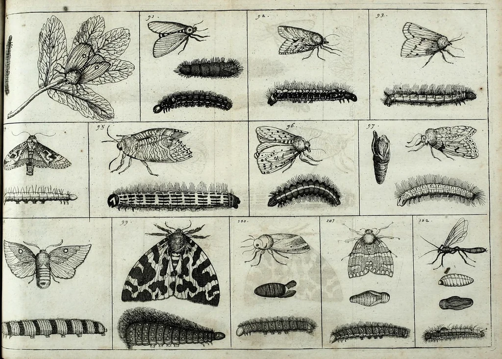 An illustration from Johannes Godartius Of insects, 1682, leaf 163