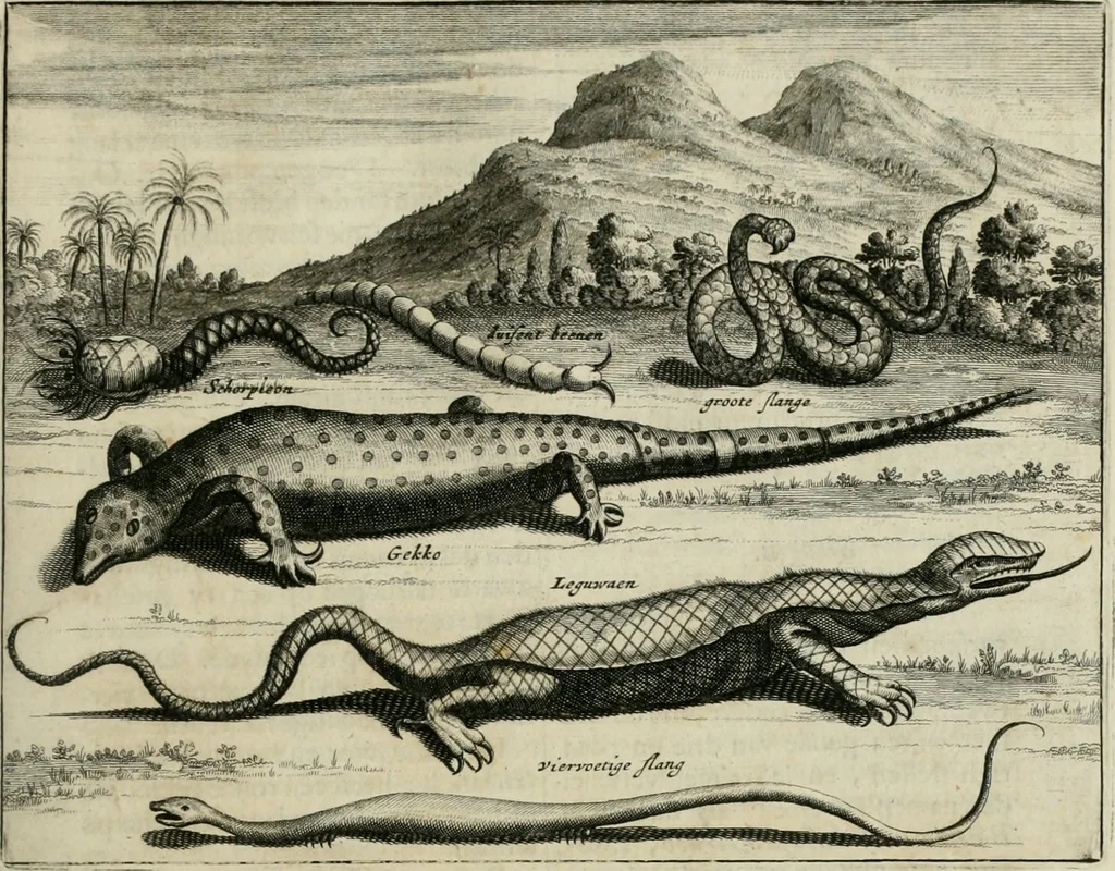 An illustration from Johan Nieuhofs Gedenkweerdige Brasiliaense zee- en lant- reize. : Behelzende al het geen op dezelve is voorgevallen. Beneffens een bondige beschrijving van gantsche Neerlants Brasil, zoo van lantschappen, steden, dieren, gewassen, als draghten, zeden en godsdienst der inwoonders: en ��inzonderheit ein wijtloopig verhael der merkwaardigste voorvallen en geschiedenissen, die zich, geduurende zijn negenjarigh verblijf in Brasil, in d'oorlogen en opstant der Portugesen tegen d'onzen, zich sedert het jaer 1640. tot 1649. hebben toegedragen. Door gaens verçiert met verscheide afbeeldingen, na't leven aldaer getekent, 1682, leaf 40