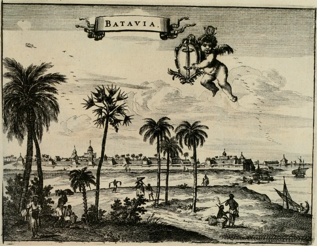 An illustration from Johan Nieuhofs Gedenkweerdige Brasiliaense zee- en lant- reize. : Behelzende al het geen op dezelve is voorgevallen. Beneffens een bondige beschrijving van gantsche Neerlants Brasil, zoo van lantschappen, steden, dieren, gewassen, als draghten, zeden en godsdienst der inwoonders: en ��inzonderheit ein wijtloopig verhael der merkwaardigste voorvallen en geschiedenissen, die zich, geduurende zijn negenjarigh verblijf in Brasil, in d'oorlogen en opstant der Portugesen tegen d'onzen, zich sedert het jaer 1640. tot 1649. hebben toegedragen. Door gaens verçiert met verscheide afbeeldingen, na't leven aldaer getekent, 1682, leaf 502