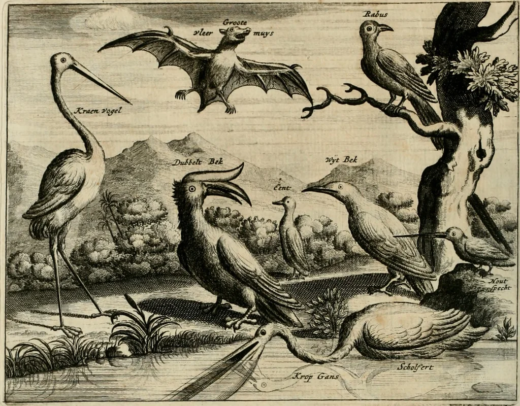 An illustration from Johan Nieuhofs Gedenkweerdige Brasiliaense zee- en lant- reize. : Behelzende al het geen op dezelve is voorgevallen. Beneffens een bondige beschrijving van gantsche Neerlants Brasil, zoo van lantschappen, steden, dieren, gewassen, als draghten, zeden en godsdienst der inwoonders: en ��inzonderheit ein wijtloopig verhael der merkwaardigste voorvallen en geschiedenissen, die zich, geduurende zijn negenjarigh verblijf in Brasil, in d'oorlogen en opstant der Portugesen tegen d'onzen, zich sedert het jaer 1640. tot 1649. hebben toegedragen. Door gaens verçiert met verscheide afbeeldingen, na't leven aldaer getekent, 1682, leaf 641