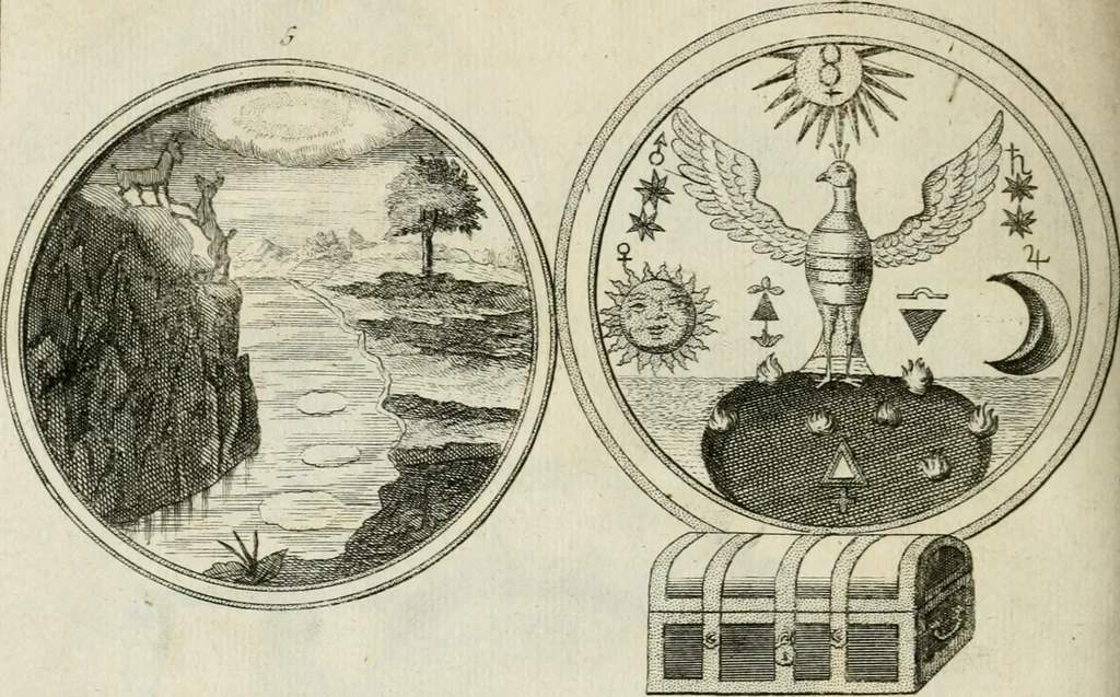An illustration from Johannis Conradi Barchusen Elementa chemiae, quibius subjuncta est, Confectura lapidis philosophici, imaginibus repraesentata, 1718, leaf 535