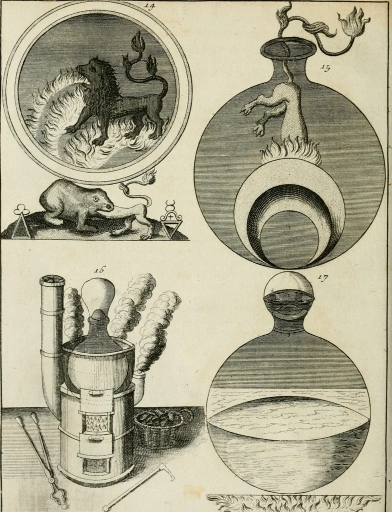 An illustration from Johannis Conradi Barchusen Elementa chemiae, quibius subjuncta est, Confectura lapidis philosophici, imaginibus repraesentata, 1718, leaf 541