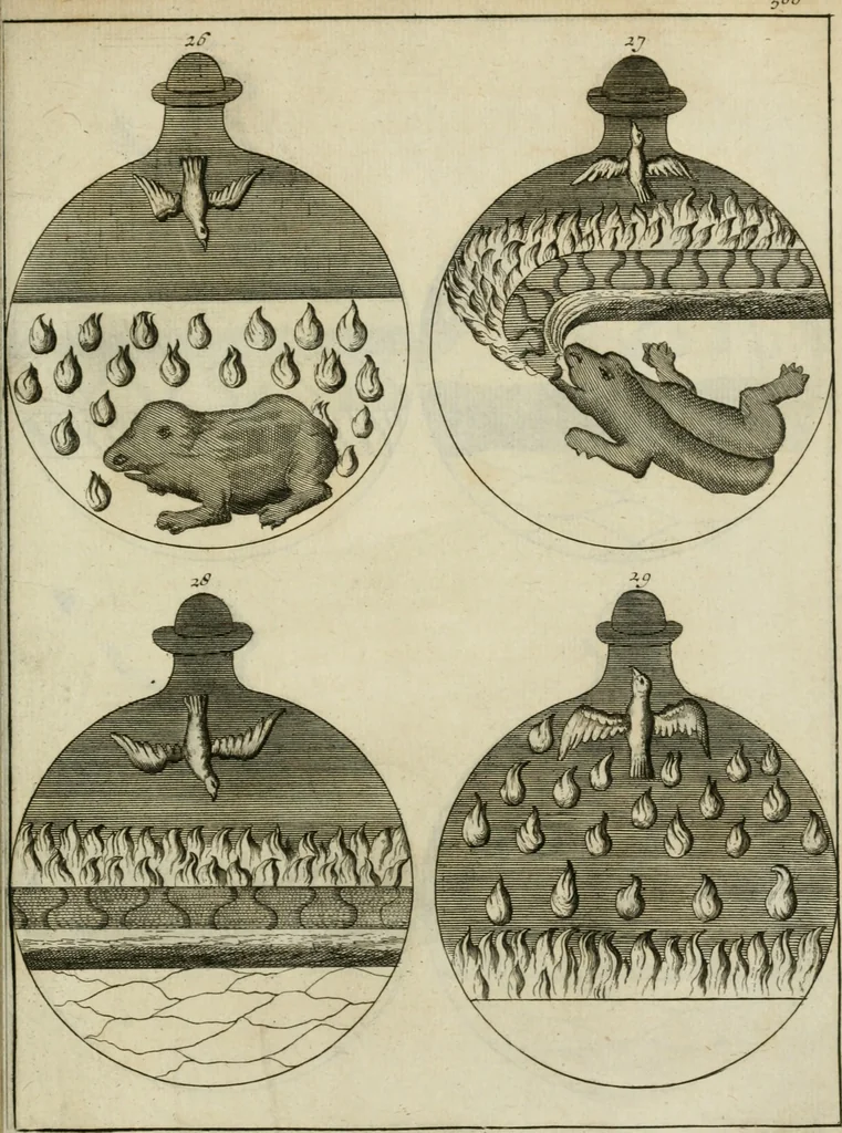 An illustration from Johannis Conradi Barchusen Elementa chemiae, quibius subjuncta est, Confectura lapidis philosophici, imaginibus repraesentata, 1718, leaf 550