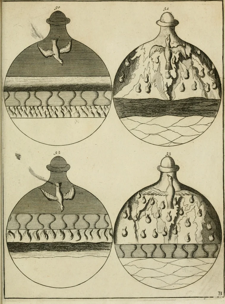 An illustration from Johannis Conradi Barchusen Elementa chemiae, quibius subjuncta est, Confectura lapidis philosophici, imaginibus repraesentata, 1718, leaf 552