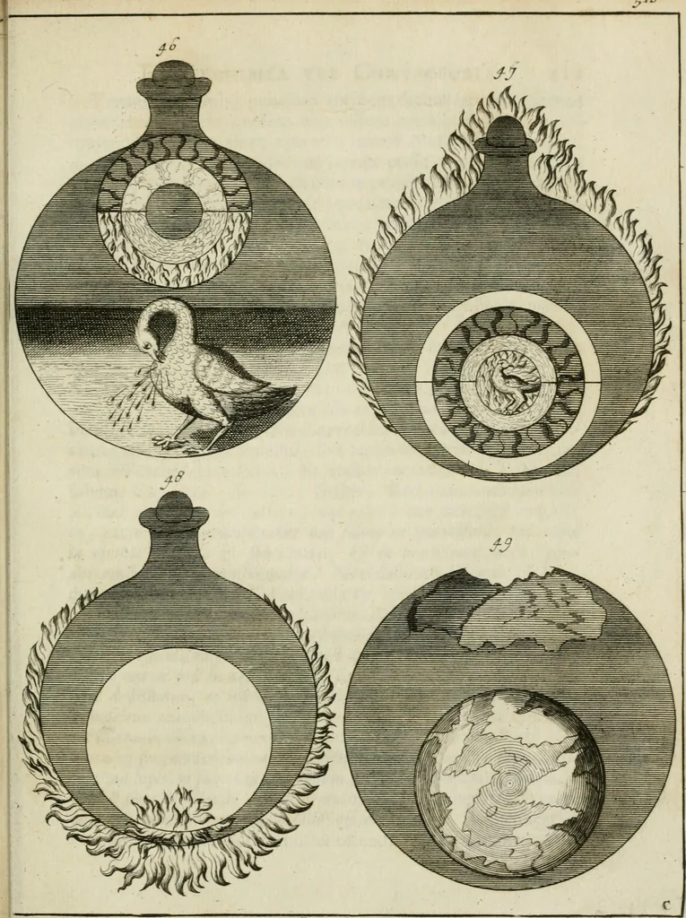 An illustration from Johannis Conradi Barchusen Elementa chemiae, quibius subjuncta est, Confectura lapidis philosophici, imaginibus repraesentata, 1718, leaf 562