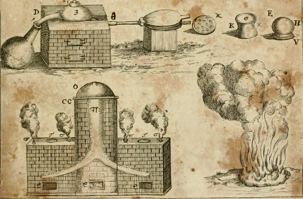 An illustration from Johannis Conradi Barchusen Elementa chemiae, quibius subjuncta est, Confectura lapidis philosophici, imaginibus repraesentata, 1718, leaf 86