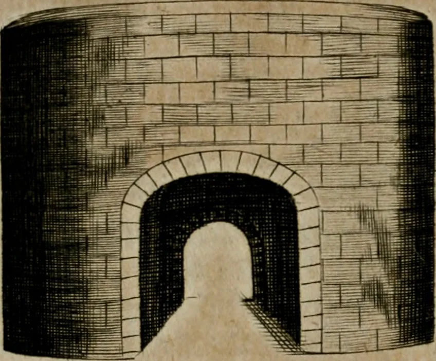 An illustration from Johannis Kunckelii, churfürstl. Brandenb. würcklich bestallt-geheimden Cammer-Dieners, Ars vitraria experimentalis, oder, Vollkommene Glasmacher-Kunst : lehrende, als in einem ... commentario über die ... sieben Bücher P. Anthonii Neri von Florenz, und denen ... Anmerckungen Christophori Merretti ... (so aus den Ital. und Latein. beyde mit Fleiss ins Hochdeutsche übersetzt) die allerkurtz bundigsten Manieren, das reineste Chrystall-Glas, alle gefärbte oder tingirte Gläser, künstliche Edelstein oder Flüsse ... zu machen ... : sampt einem II. Haupt-Thiel, so in drey unterschiedenen Bücher und mehr als 200 Experimenten bestehet, darinnen vom Glasmahlen, Vergulden und Brennen ... Türckisch Pappier, [et]c. ... und viel andere ungemeine Sachen zu machen, gelehret werden : mit einem Anhange von denen Perlen und fast allen natürlichen Edelsteinen .., 1679, leaf 101