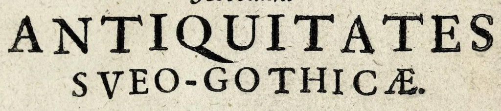 An illustration from Johannis Loccenii Rerum Suecicarum historia : a rege Berone tertio usque ad Ericum decimum quartum deducta, & pluribus locis, quam antehac, auctior edita : accedunt Antiquitates Sueo-Gothicae, 1654, leaf 7