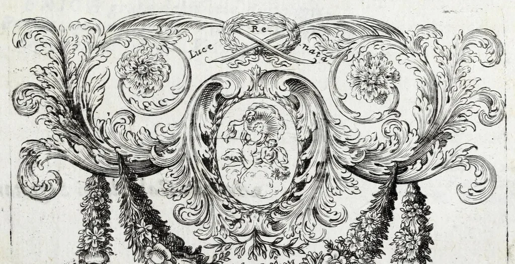 An illustration from Johannis Petri Erici in ejusdem Principio philologico promissa Anthrōpoglōttogonia, sive, Humanae linguae genesis partis primae, tomus primus : ubi de particulis quibusdam, & imprimis de pronominibus tam Graecis, quàm Hebraicis & Latinis : nec non iis, quae his accidunt, agitur : tum diversorum etiam idiomatum glossemata non pauca, quae indagatorem hactenus desiderarunt, evidenti etymologiâ resolvuntur & dilucidantur, 1697, leaf 13