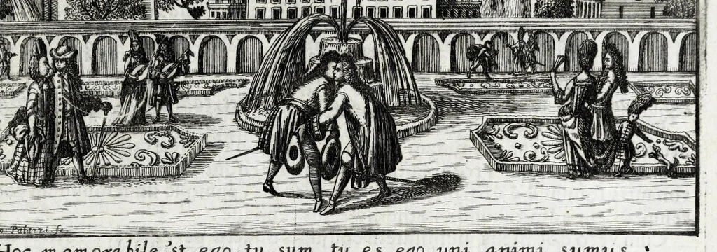 An illustration from Johannis Petri Erici in ejusdem Principio philologico promissa Anthrōpoglōttogonia, sive, Humanae linguae genesis partis primae, tomus primus : ubi de particulis quibusdam, & imprimis de pronominibus tam Graecis, quàm Hebraicis & Latinis : nec non iis, quae his accidunt, agitur : tum diversorum etiam idiomatum glossemata non pauca, quae indagatorem hactenus desiderarunt, evidenti etymologiâ resolvuntur & dilucidantur, 1697, leaf 23