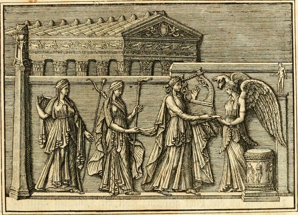 An illustration from Johann Winckelmanns, präsidentens der Alterthümer zu Rom ... Geschichte der Kunst des Alterthums, 1764, leaf 12