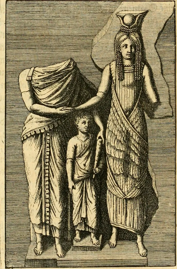 An illustration from Johann Winckelmanns, präsidentens der Alterthümer zu Rom ... Geschichte der Kunst des Alterthums, 1764, leaf 135