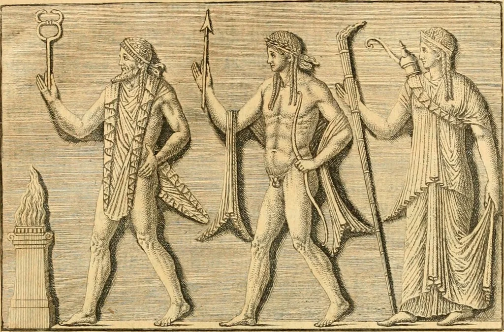An illustration from Johann Winckelmanns, präsidentens der Alterthümer zu Rom ... Geschichte der Kunst des Alterthums, 1764, leaf 136