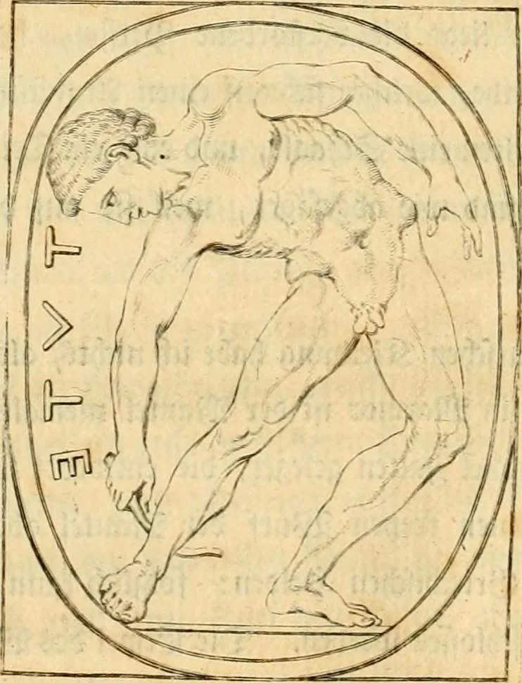 An illustration from Johann Winckelmanns, präsidentens der Alterthümer zu Rom ... Geschichte der Kunst des Alterthums, 1764, leaf 169