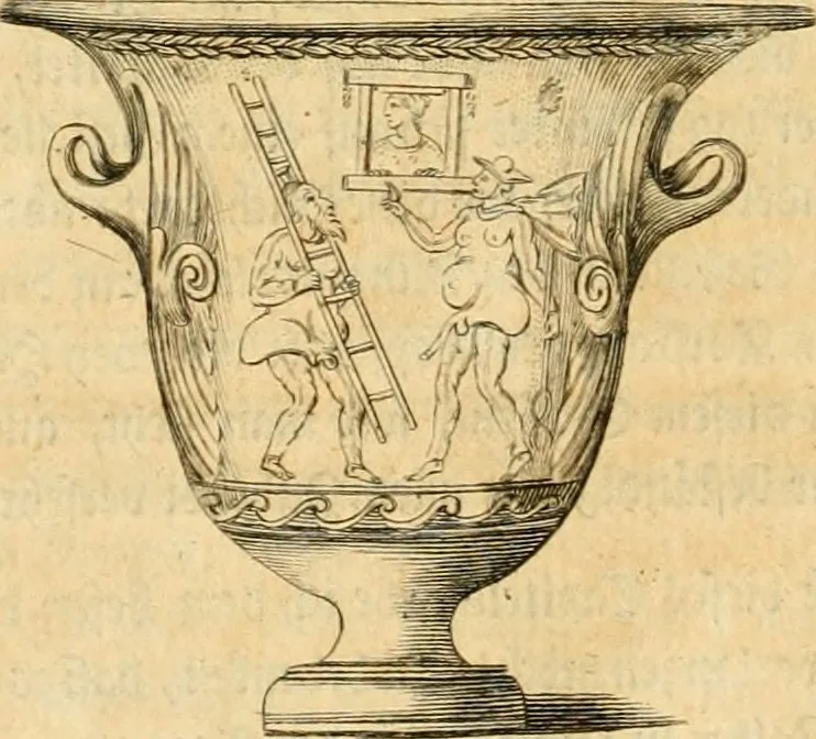 An illustration from Johann Winckelmanns, präsidentens der Alterthümer zu Rom ... Geschichte der Kunst des Alterthums, 1764, leaf 181